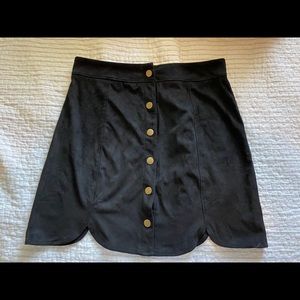 Black faux suede skirt